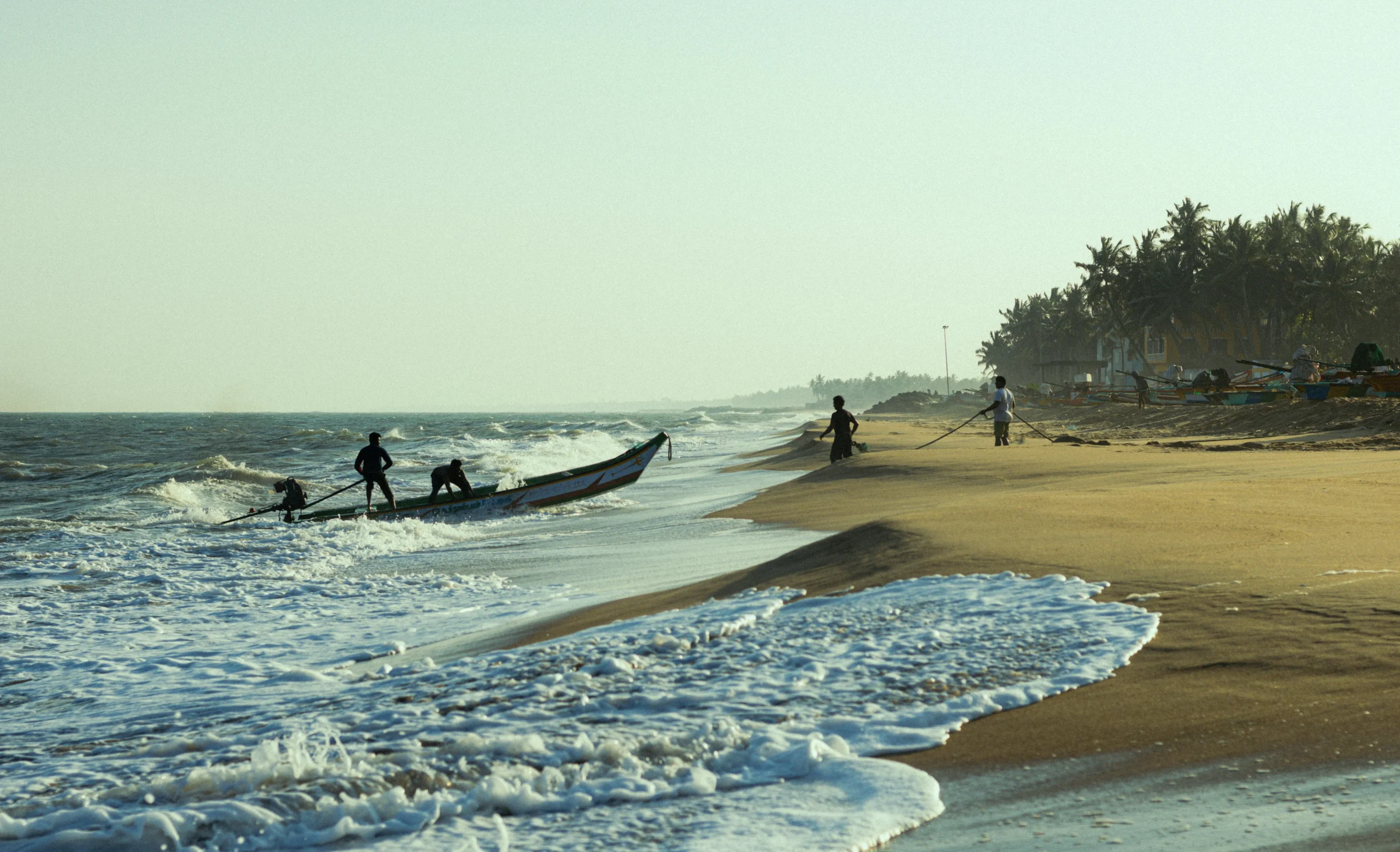 Beautiful Pondicherry beach view with colorful French streets and pleasant travel weather